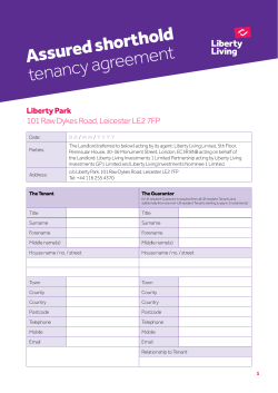 Liberty Park Sample Assured Shorthold Tenancy Agreement
