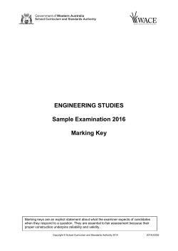 2016 Sample Marking Key - SCSA