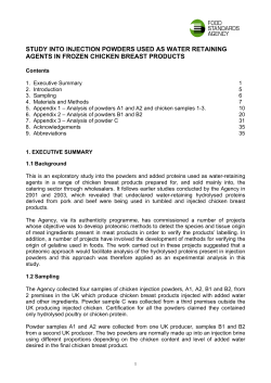 study into injection powders used as water retaining