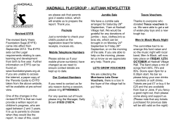 hadnall playgroup ~ autumn newsletter - Hadnall Pre