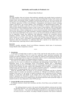 Spirituality and Sexuality in Prehistoric Art Richard Alan Northover