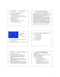 In compounds carbon will typically have: Chapter 6 &ldquo;Organic