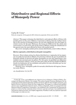 Distributive and Regional Effects of Monopoly Power