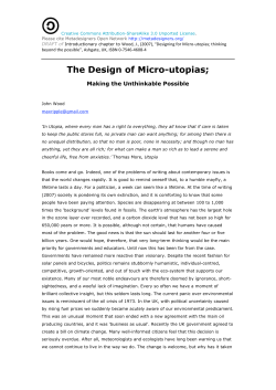 The Design of Micro-utopias
