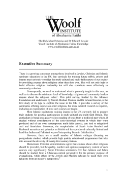 in Islamic Seminaries in the UK - Woolf Institute