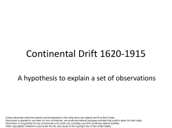 Continental Drift 1620-1915