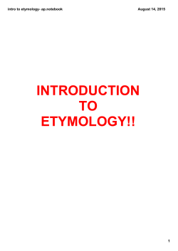 intro to etymology- ap.notebook
