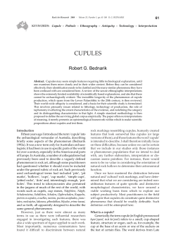 Cupules &ndash; the oldest surviving rock art