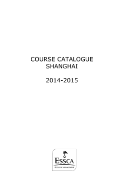 ESSCA Shanghai undergraduate courses