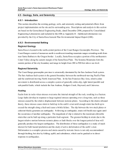 Lowes DEIR Geology Soils Seismicity