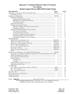 Pump Operation Manual