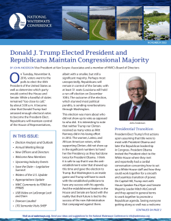 Donald J. Trump Elected President and Republicans Maintain