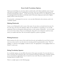Extra Credit Vocabulary Options Making Flashcards Writing