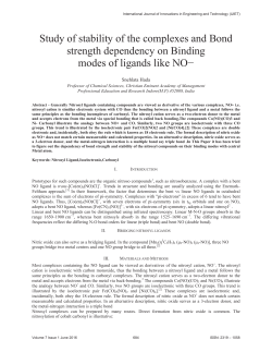 Study of stability of the complexes and Bond strength