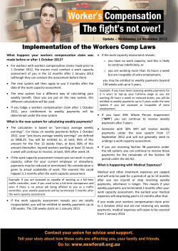 Implementation of the Workers Comp Laws