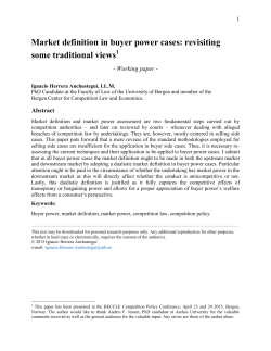 Market definition in buyer power cases: revisiting some