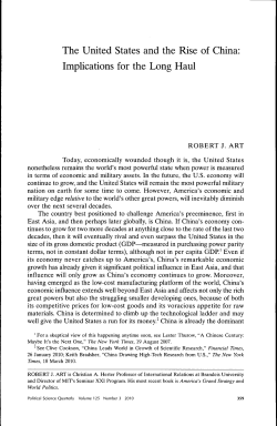 Art Robert USA`s and the rise of China