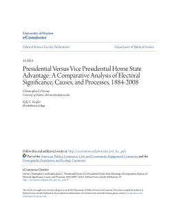 Presidential Versus Vice Presidential Home State