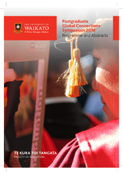 October 2016 - Faculty of Education, University of Waikato
