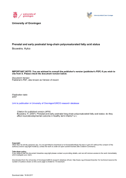 Prenatal and early postnatal long-chain polyunsaturated fatty acid