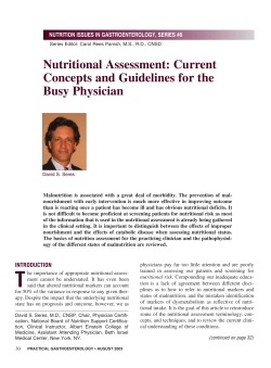 Nutritional Assessment: Current Concepts and Guidelines for the