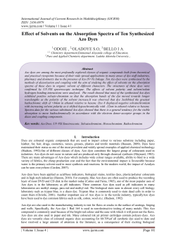 Effect of Solvents on the Absorption Spectra of Ten