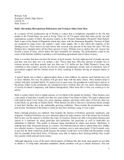 Haiti: Alleviating Micronutrient Deficiencies and Trying