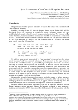 Syntactic Annotation of Non-Canonical Linguistic Structures
