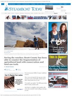 Saving the ranches - Colorado Cattlemen`s Agricultural Land Trust