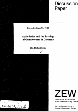 Assimilation and the Earnings of Guestworkers in Germany