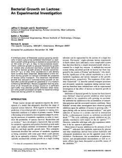 Bacterial growth on lactose: An experimental investigation