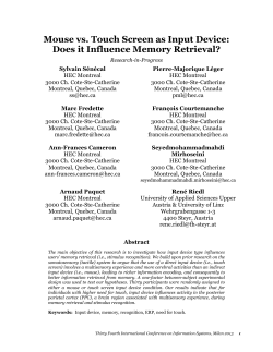 Touch Screen as Input Device: Does it Influence