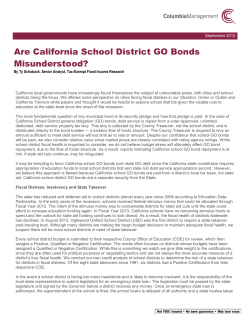 Are California School District GO Bonds Misunderstood?