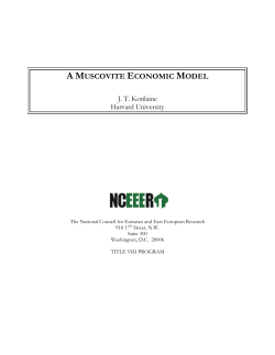 A Muscovite Economic Model - University Center for International