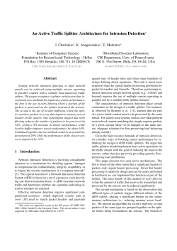 An Active Traffic Splitter Architecture for Intrusion - FORTH-ICS