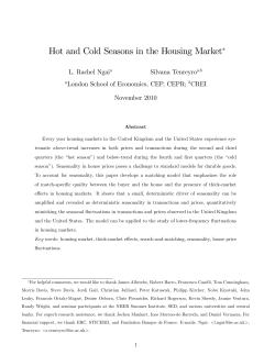 Hot and Cold Seasons in the Housing Market"