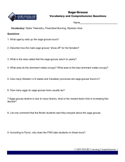 Sage-Grouse Listening Comprehension Questions