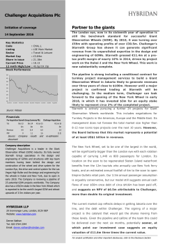Partner to the giants Challenger Acquisitions Plc