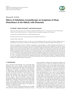 Effects of Inhalation Aromatherapy on Symptoms of Sleep