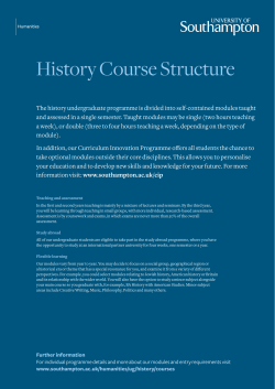 History Course Structure - University of Southampton