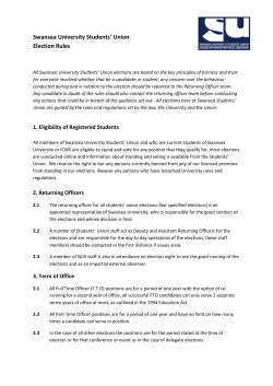 Swansea University Students` Union Election Rules