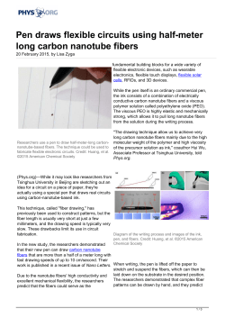 Pen draws flexible circuits using half-meter long carbon