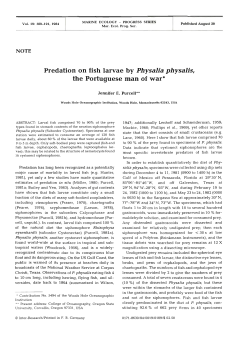 Predation on fish larvae by Physalia physalis