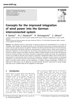 Concepts for the improved integration of wind power into