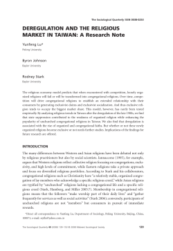 DEREGULATION AND THE RELIGIOUS