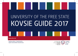 kovsie guide 2017 - University of the Free State