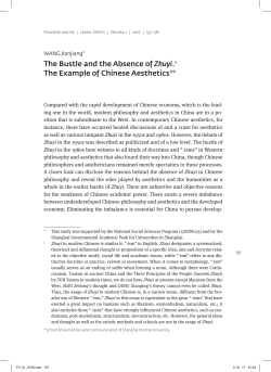 The Bustle and the Absence of Zhuyi.1 The Example of Chinese