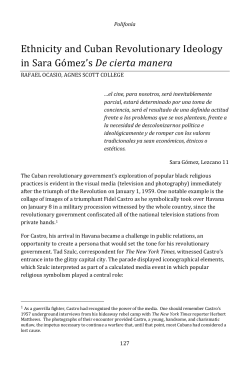 Ethnicity and Cuban Revolutionary Ideology in Sara G&oacute;mez`s De