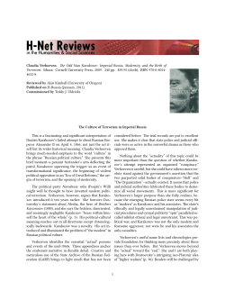 The Culture of Terrorism in Imperial Russia - H-Net