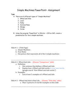 Simple Machines PowerPoint&ndash; Assignment